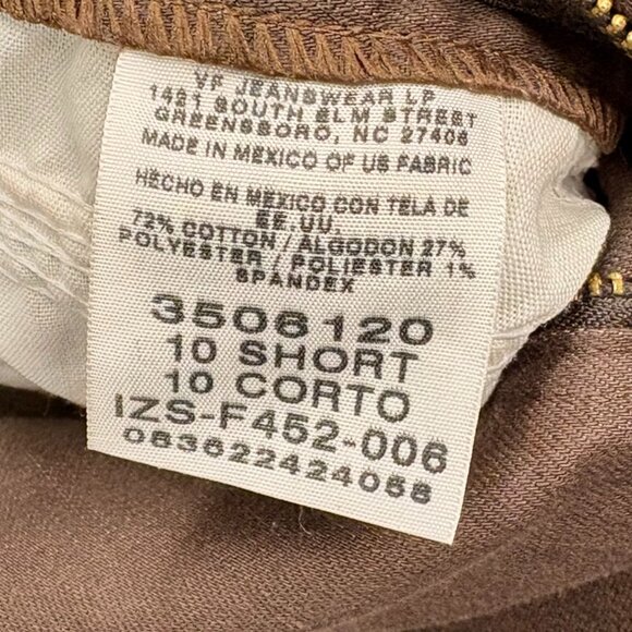 Lee Side Elastic Brown Womens Size 10 Short Relaxed Fit Comfort Waist pants - Picture 9 of 10